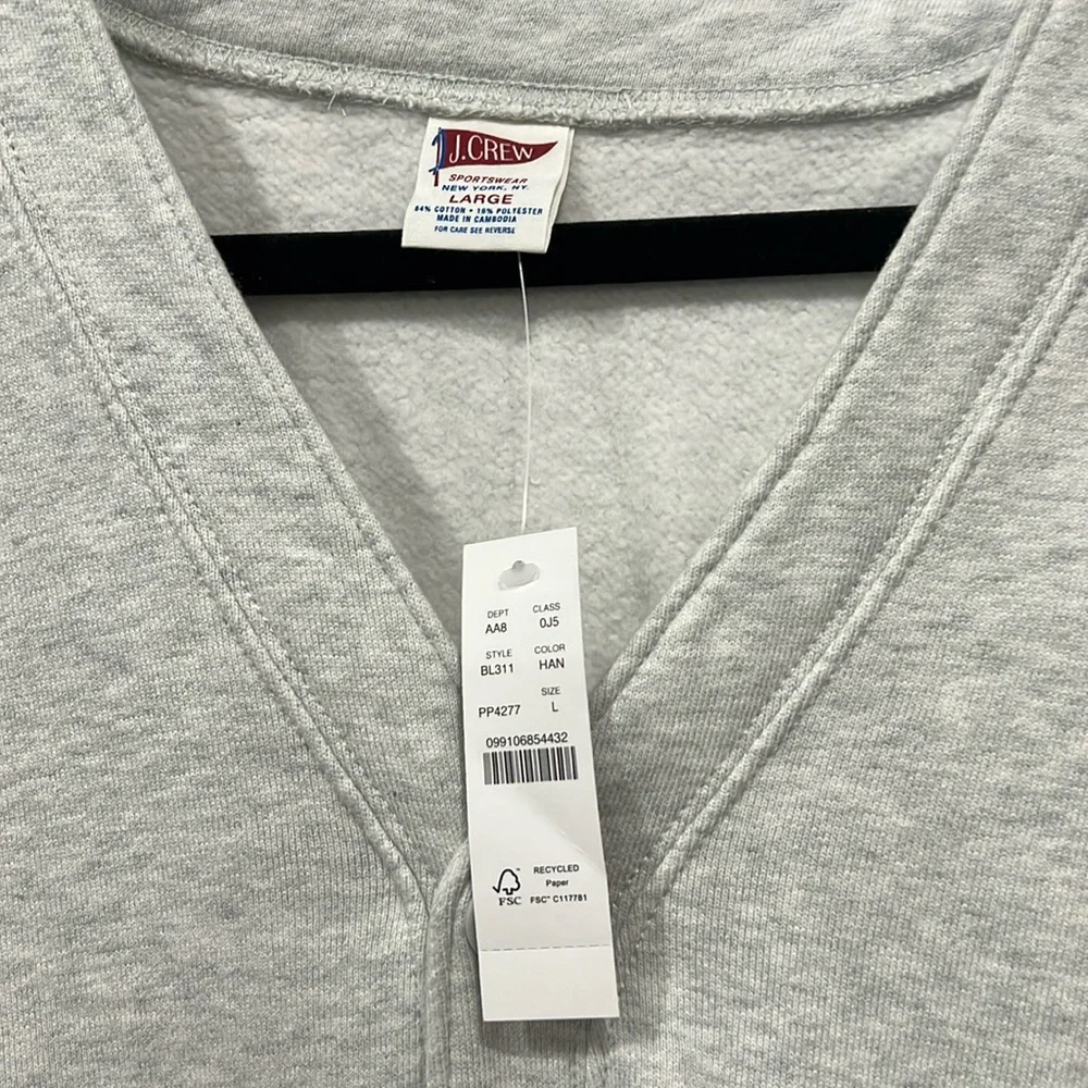 NWT - J. Crew Heritage Fleece Cardigan - Large